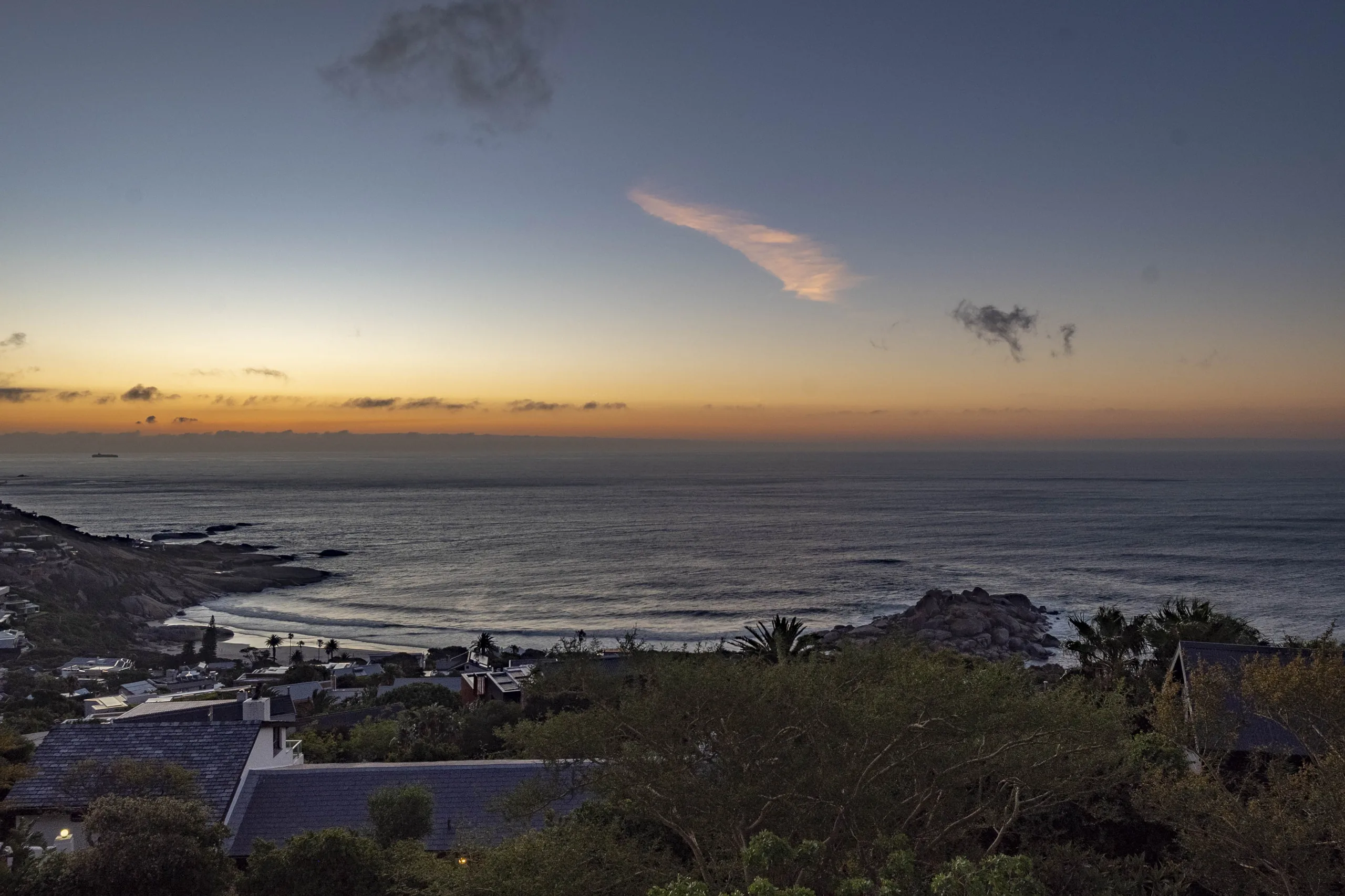 Atlantic sunset view from House Elysian in Llandudno, Cape Town